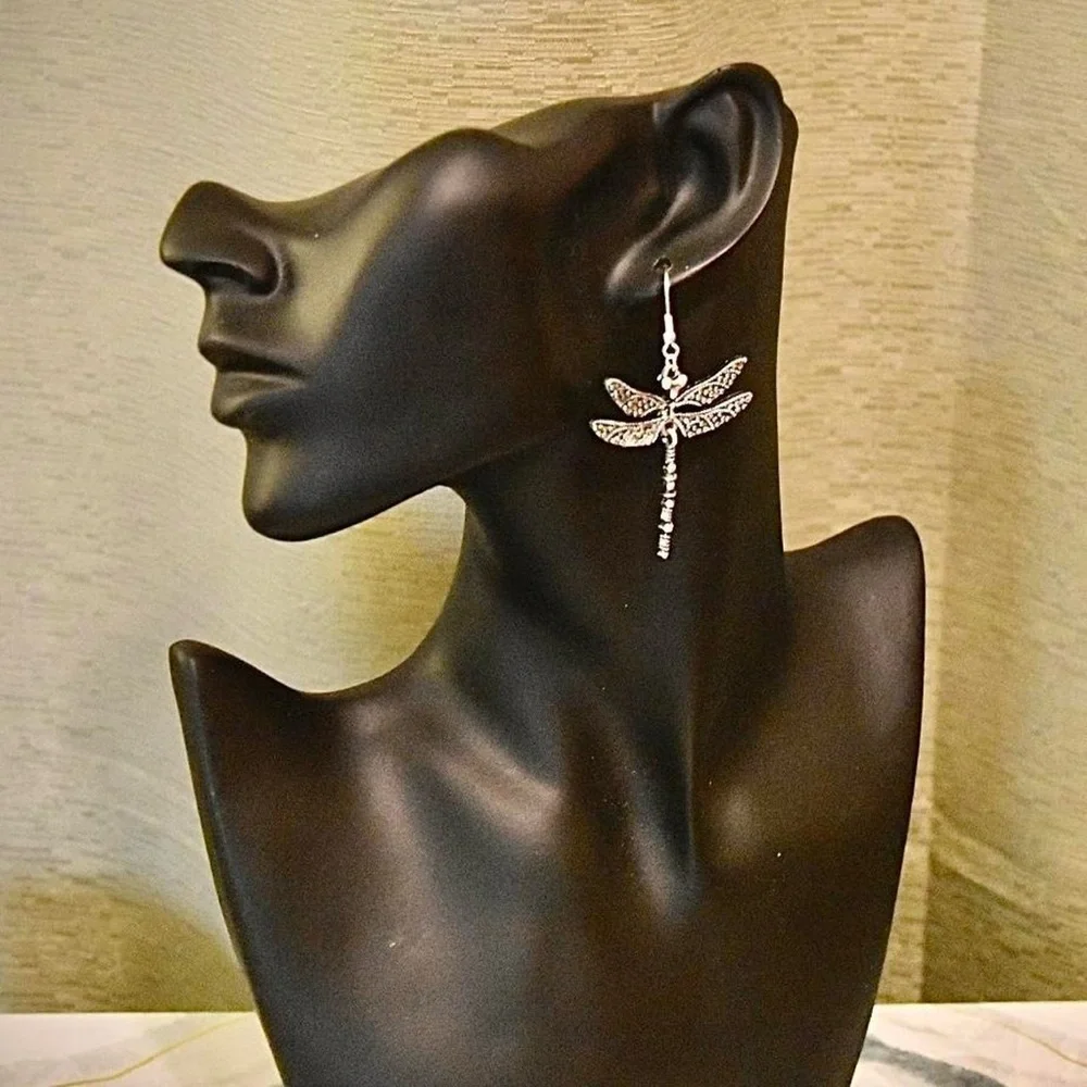 Silver Dragonfly Earrings